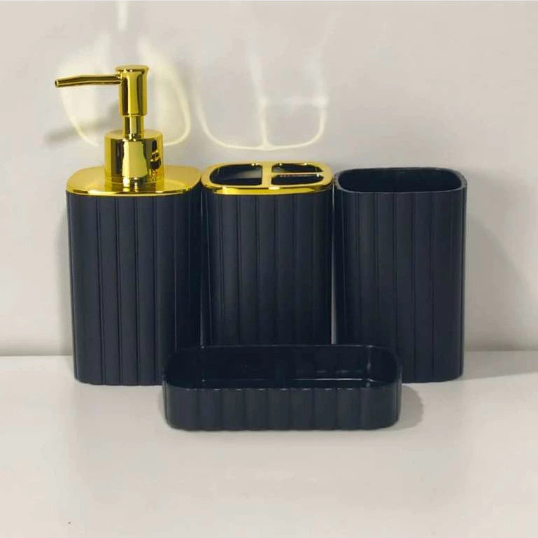 Kit Acessórios para Banheiro NOXHome | Saboneteira + Porta Escova + Copo – Conjunto Luxo
