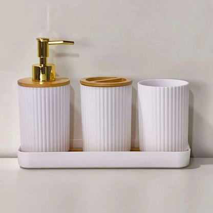 Kit Acessórios para Banheiro NOXHome | Saboneteira + Porta Escova + Copo – Conjunto Luxo