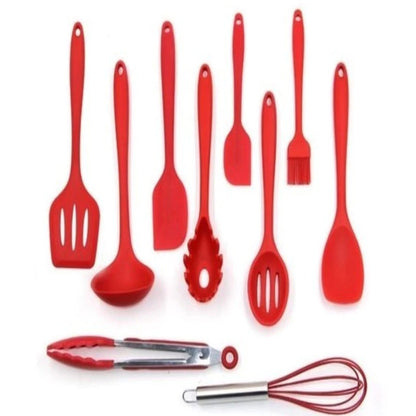 Kit Colheres de Silicone NOXHome | Cabo Inox Antiaderente – 10 Peças