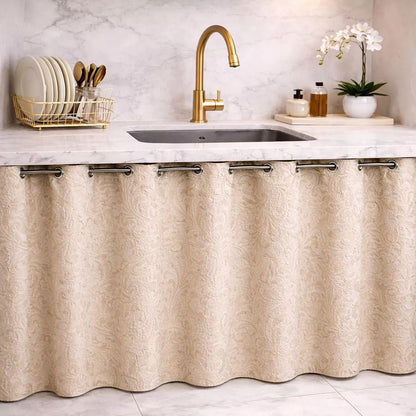 Cortina de Pia para Cozinha NOXHome | PVC Impermeável Decorativa 1,40x0,90m