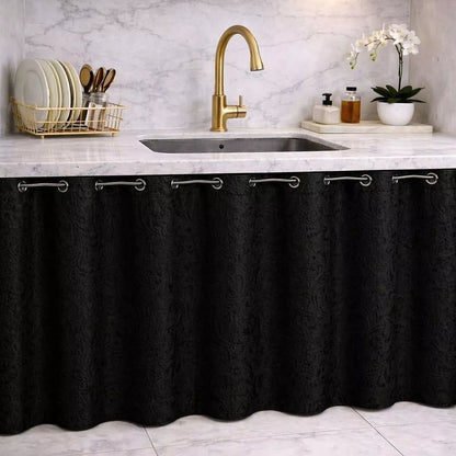 Cortina de Pia para Cozinha NOXHome | PVC Impermeável Decorativa 1,40x0,90m