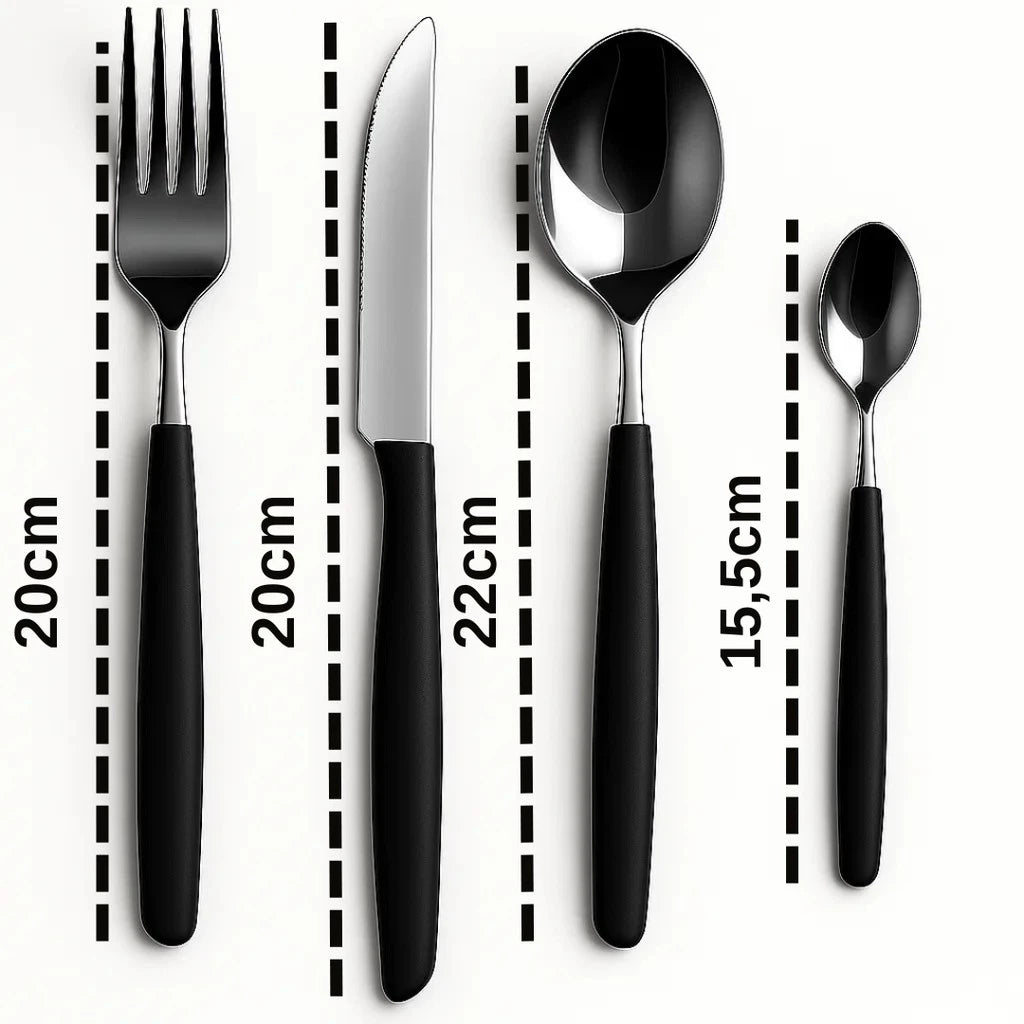 Jogo de Talheres Inox NOXHome | Cabos Anatômicos com Brinde – Kit 4, 17 ou 24 Peças