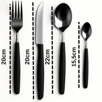 Jogo de Talheres Inox NOXHome | Cabos Anatômicos com Brinde – Kit 4, 17 ou 24 Peças