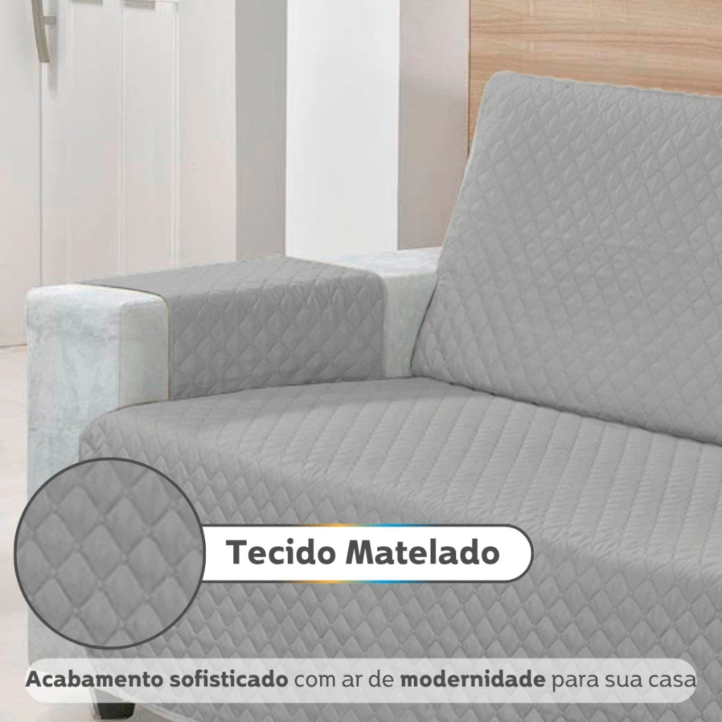 Protetor de Sofá Impermeável Dupla Face NOXHome | Matelado com Porta-Objetos 1, 2, 3 e 4 Lugares