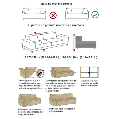 Capa de Sofá Lisa Seda de Leite| Elástica Ajustável 2 a 4 Lugares – Proteção Completa NOXHome
