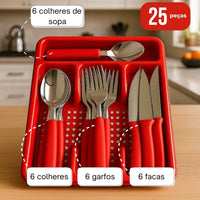 24 Talheres + Brinde Vermelho