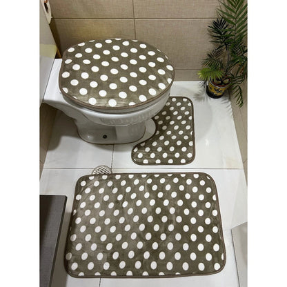 Jogo de Tapete para Banheiro Floral NOXHome | Antiderrapante 100% – Kit 3 Peças