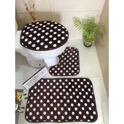 Jogo de Tapete para Banheiro Floral NOXHome | Antiderrapante 100% – Kit 3 Peças